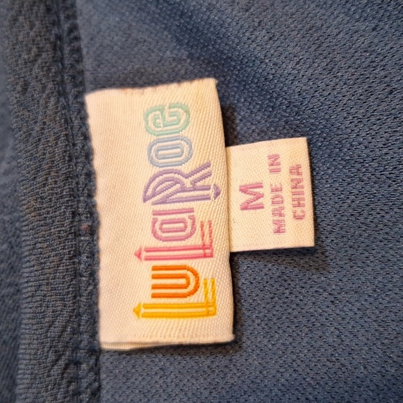 Lularoe  Amelia Blue& Gold Colorblock Dress sz M #760 - Picture 5 of 9